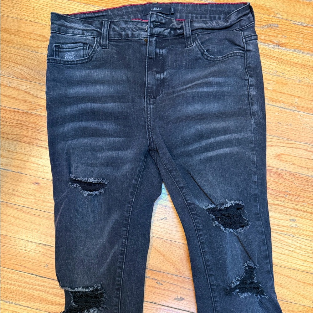 Cello Black Distressed Skinny Jeans